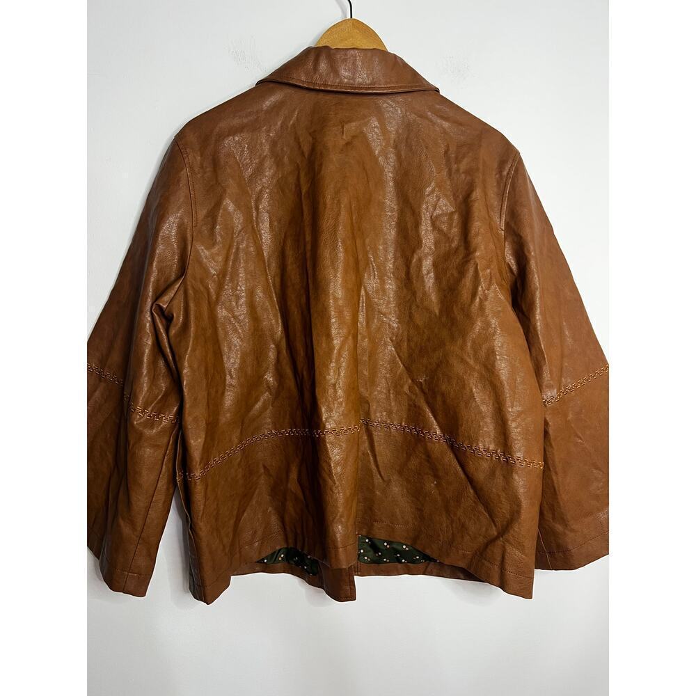 Anthropologie Hayden Embroidered Vegan Leather Jacket Size Large - Picture 8 of 8